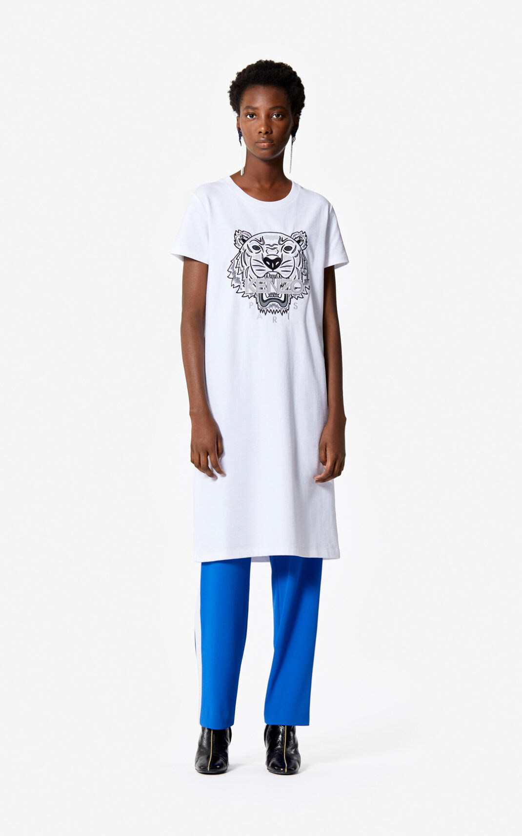 Kenzo Tiger t shirt Kjole Dame - Hvide DK-518065